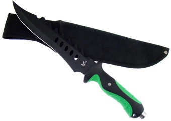 12" Green/Black Composite Bowie w/Sheath