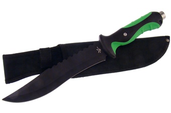 12" Green/Black Composite Bowie w/Sheath