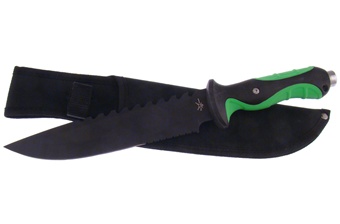 12" Green/Black Composite Bowie w/Nylon Sheath
