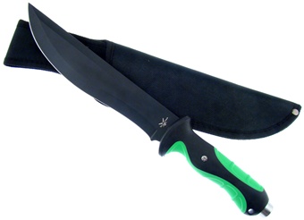 12" Composite Green/Black Bowie w/Sheath