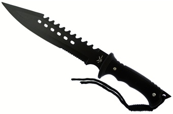 12" Black Composite Bowie w/Nylon Sheath