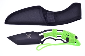 8" Green Cord Wrap Fixed Blade w/Sheath