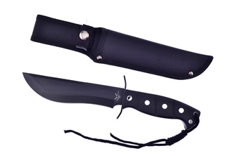12" Black Rubber Bowie w/Sheath