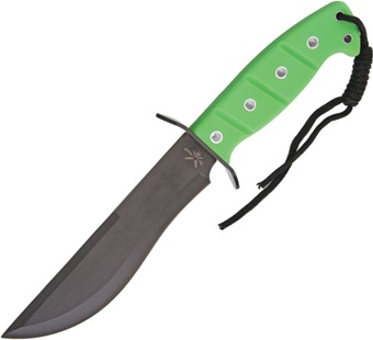 12" Composite Green/Black Bowie w/Sheath
