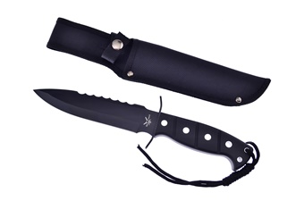 12" Black Rubber Bowie w/Sheath