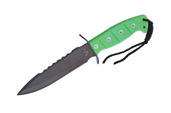 12" Green Rubberized Bowie w/Nylon Sheath