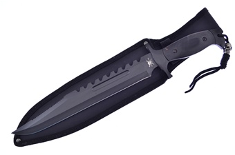 16" Black Rubber Bowie w/Sheath
