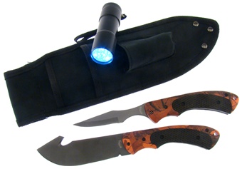 3pc Survival Set Orange Camo w/Sheath
