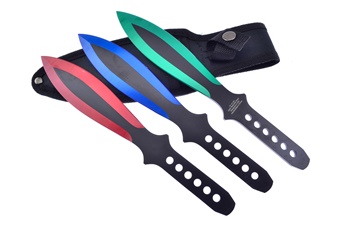 9" 3pc Blue Red Green Throwers