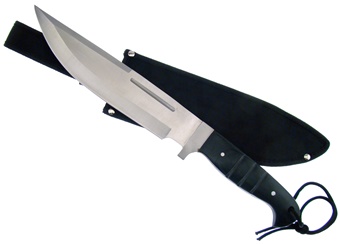 16" Black Pakkawood Bowie w/Sheath