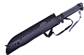 25" Grey Cord Wrap Machete w/Sheath