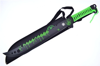 25" Green Cordwrapped Machete w/Sheath