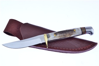 9" Stag Bowie w/Leather Sheath