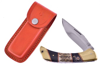 5" Staf/Buffalo Horn Folding Hunter