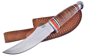 9" Stacked Leather Hunter w/Sheath