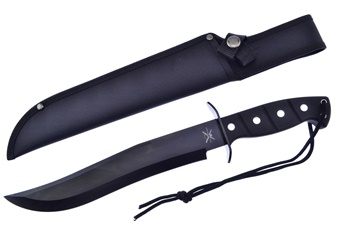15" Black Rubberized Bowie w/Nylon Sheath