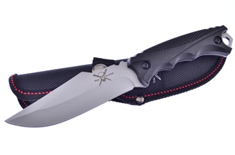 8.5" Black Rubberized Bowie w/Sheath