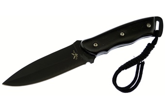 9" Black Pakkawood Bowie w/Sheath