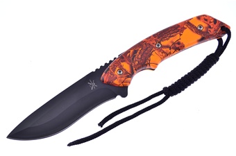 9" Orange Camo Bowie w/Sheath