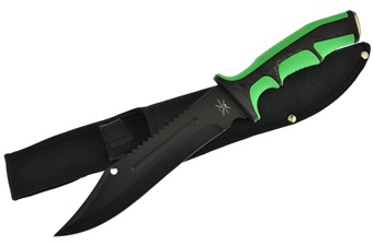 13" Green/Black Composite Bowie w/Sheath