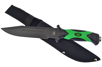 13" Green/Black Bowie w/Sheath
