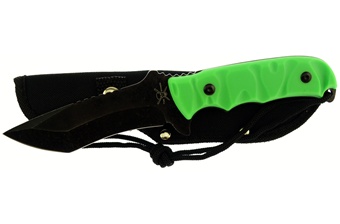 9" Green Rubberized Bowie w/Nylon Sheath