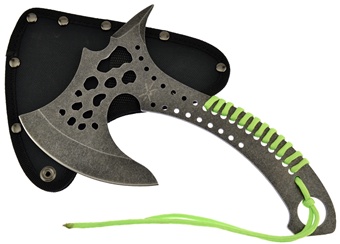 10" Green Cord Wrapped Axe w/Sheath