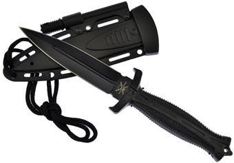 9.5" Black Boot Knife w/Sheath