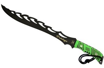20" Composite Green/Black Machete w/Sheath