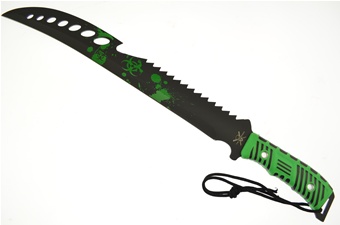 20" Green/Black Composite Bowie w/Sheath