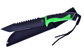 12" Green Composite Bowie w/Nylon Sheath