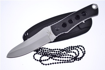 6" Black Composite Neck Knife w/Sheath