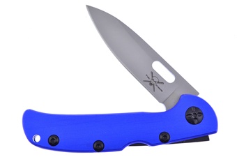 4.25"Blue Aluminum Matte Stainless Steel Non Assisted