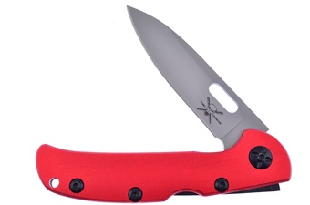 4.25" Red Aluminum Matte Stainless Steel Non Assisted
