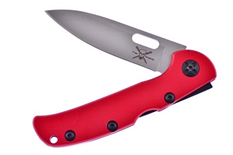 4.25" Red Aluminum Matte Stainless Steel Non Assisted