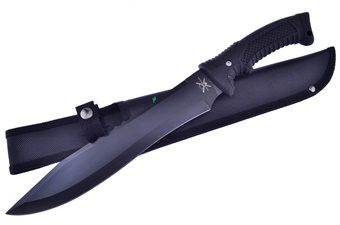15" Black Rubberized Bowie w/Sheath