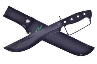 15"Overall Black Abs Black Stainless Steel Blade W Sheath