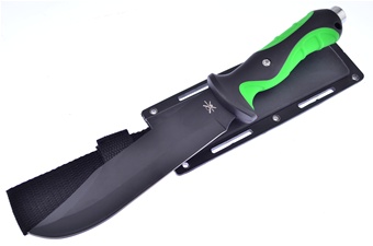 12" Green/Black Composite Bowie w/Sheath
