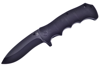 5" Black Rubber Black Stainless Steel Assisted w/Clip