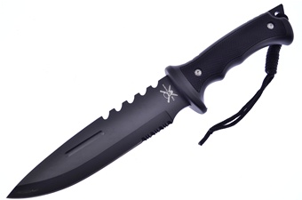 12" Black Composite Bowie w/Sheath