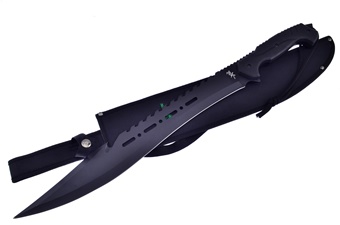 25" Black Rubberized Abs Machete w/Sheath