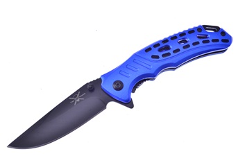 4.25"Blue Aluminum Assisted Opn Belt Clip