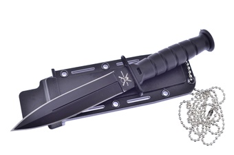 6" Black Abs Necklance Knife