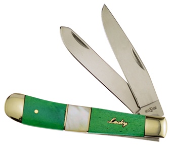 4" Green Bone/Mother Of Pearl Trapper