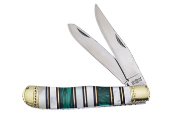 4.25" Green Turquoise & Mother Of Pearl Trapper