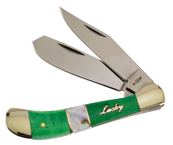 3.375" Green Bone/Mother Of Pearl Small Saddlehorn