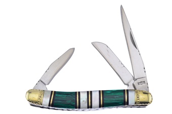 3.5" Green Turquoise &Mother Of Pearl Range Rider