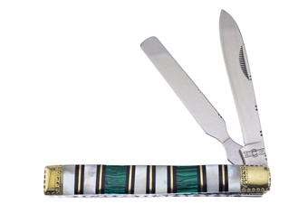 3.75" Green Turquoise & Mother Of Pearl Dr Spatula