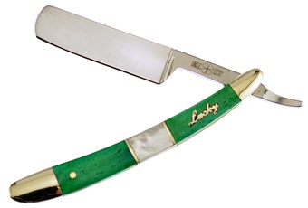 4" Green Bone/Mother Of Pearl Razor