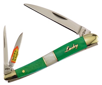 3.5" Green Bone/Mother Of Pearl Warn Cliff Whittler